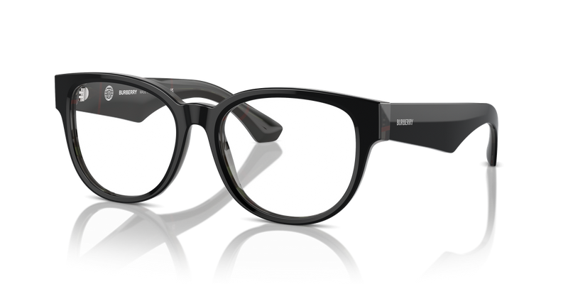 Burberry BE2410F in Top Black On Vintage Check / Demo Lens (4121) - Alternate View