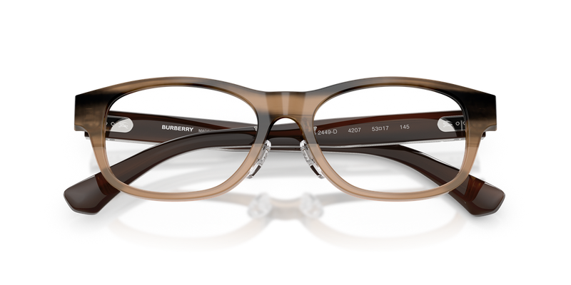 Burberry BE2449D in Striped Beige / Demo Lens (4207) - Alternate View