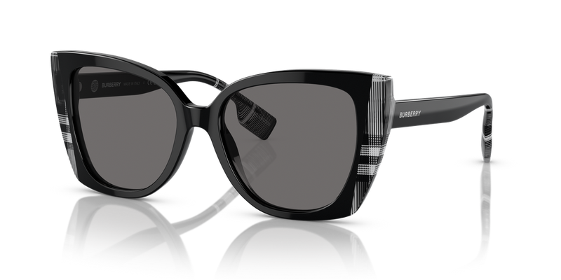 Burberry MERYL in Black/Check White Black / Dark Grey Polarized (405181) - Alternate View