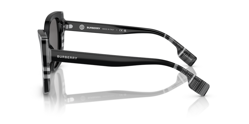 Burberry MERYL in Black/Check White Black / Dark Grey Polarized (405181) - Alternate View