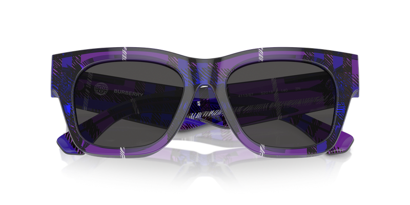 Burberry BE4424 in Check Violet / Dark Grey (411387) - Side View