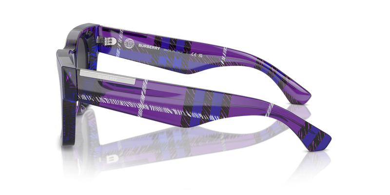 Burberry BE4424 in Check Violet / Dark Grey (411387) - Back View