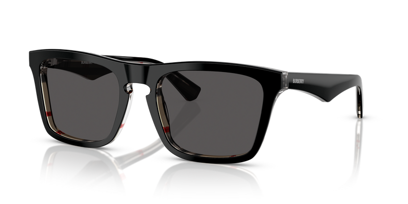 Burberry BE4434F in Top Black On Vintage Check / Dark Grey (412187) - Front View