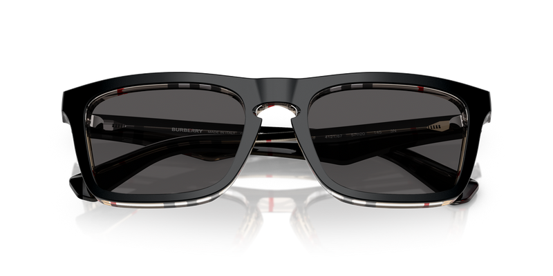 Burberry BE4434F in Top Black On Vintage Check / Dark Grey (412187) - Side View
