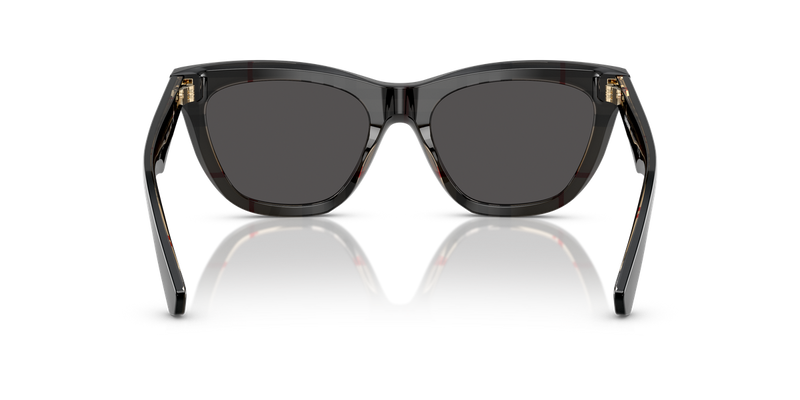 Burberry BE4435F in Top Black On Vintage Check / Dark Grey (412187) - Temple Detail
