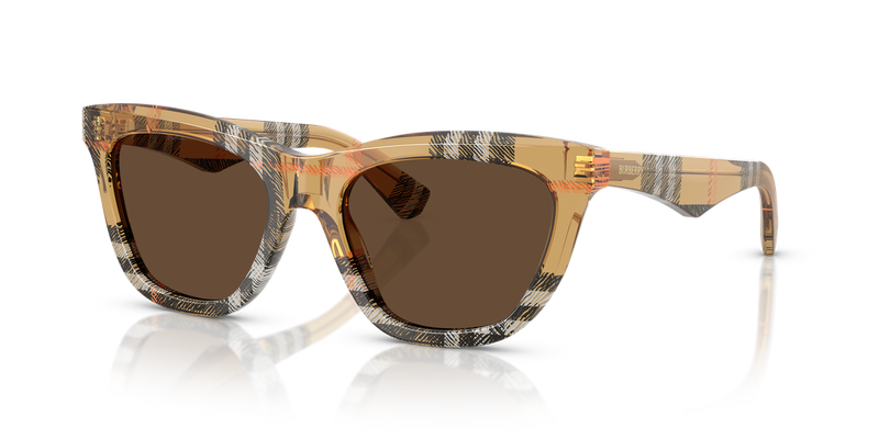 Burberry BE4435F in Check Sand / Dark Brown (414673) - Alternate View