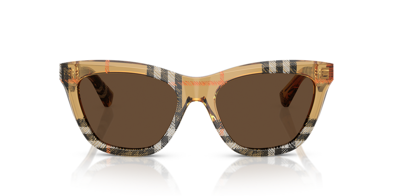 Burberry BE4435F in Check Sand / Dark Brown (414673) - Alternate View