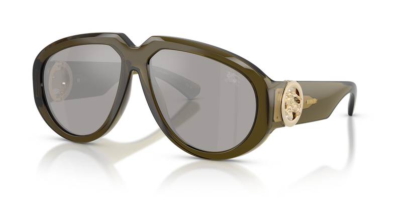 Burberry BE4479U in Green / Light Grey Mirror Silver (41946G) - Alternate View