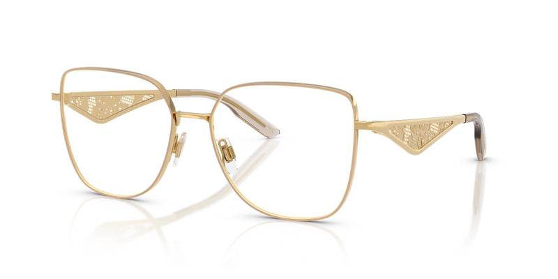 Dolce & Gabbana DG1358 in Gold/Matte Beige / Demo Lens (1366) - Alternate View
