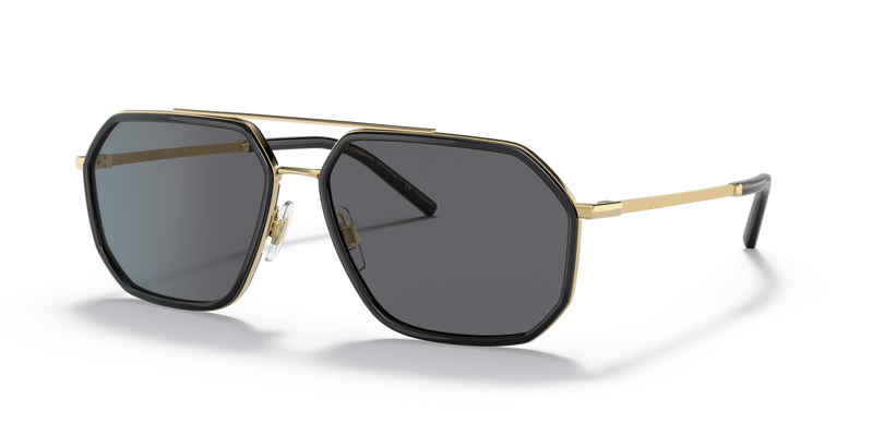 Dolce & Gabbana DG2285 in Gold/Black / Polarized Grey (02/81) - Front View