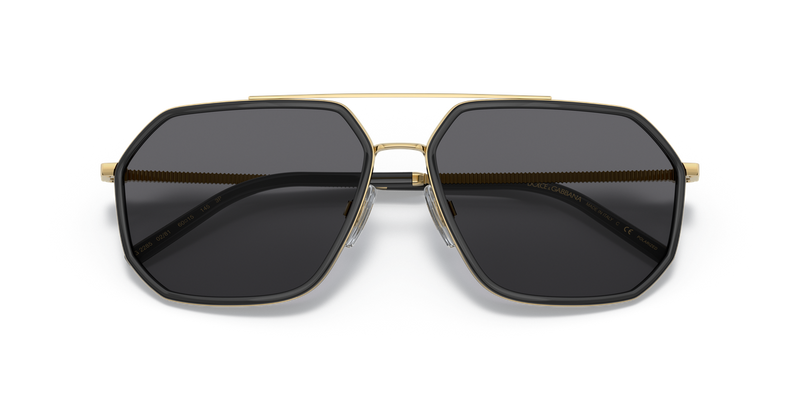 Dolce & Gabbana DG2285 in Gold/Black / Polarized Grey (02/81) - Side View