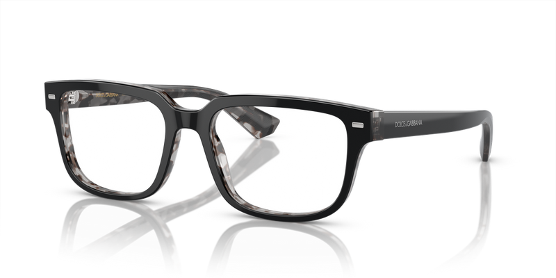 Dolce & Gabbana DG3380 in Black On Grey Havana / Demo Lens (3403) - Front View