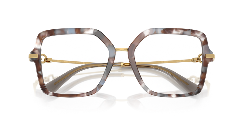 Dolce & Gabbana DG3396 in Havana Grey / Demo Lens (3445) - Side View