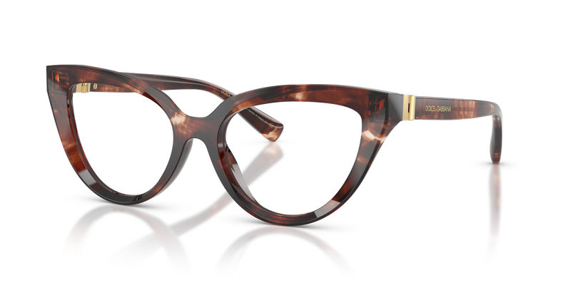 Dolce & Gabbana DG3414 in Dark Red Havana / Demo Lens (3222) - Front View