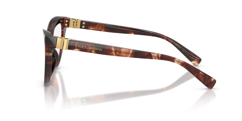 Dolce & Gabbana DG3414 in Dark Red Havana / Demo Lens (3222) - Back View