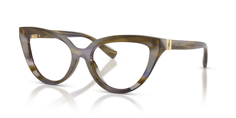 Dolce & Gabbana DG3414 in Striped Olive / Demo Lens (3447) - Alternate View