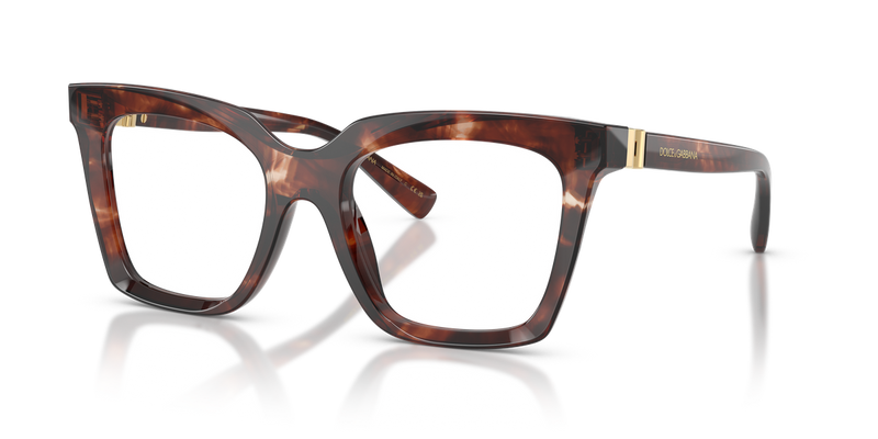 Dolce & Gabbana DG3417 in Dark Red Havana / Demo Lens (3222) - Front View