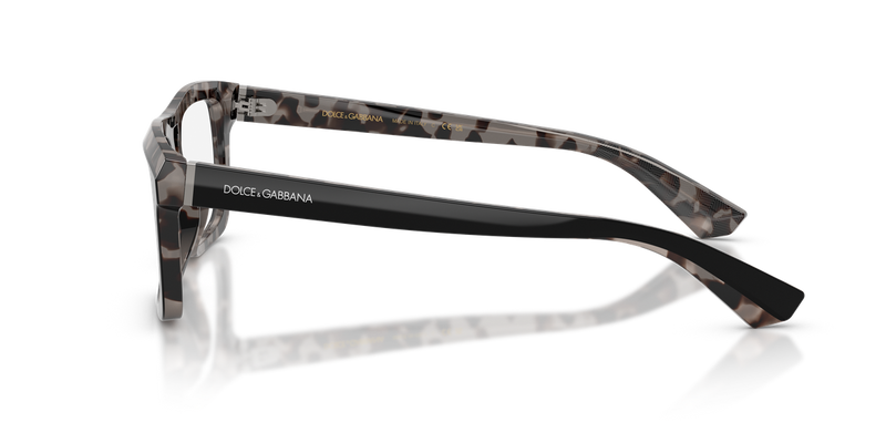 Dolce & Gabbana DG3431 in Black On Grey Havana / Demo Lens (3403) - Back View