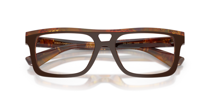 Dolce & Gabbana DG3431 in Top Brown/Pearl Gold & Brown / Demo Lens (3456) - Alternate View