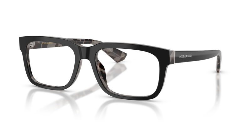 Dolce & Gabbana DG3432 in Black On Grey Havana / Demo Lens (3403) - Front View