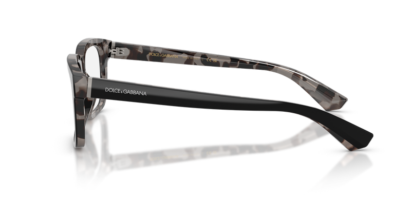 Dolce & Gabbana DG3432 in Black On Grey Havana / Demo Lens (3403) - Back View