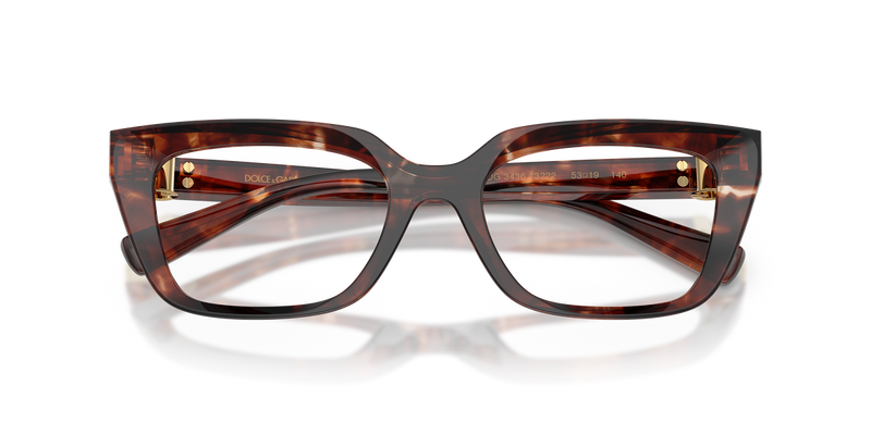 Dolce & Gabbana DG3436 in Dark Red Havana / Demo Lens (3222) - Side View
