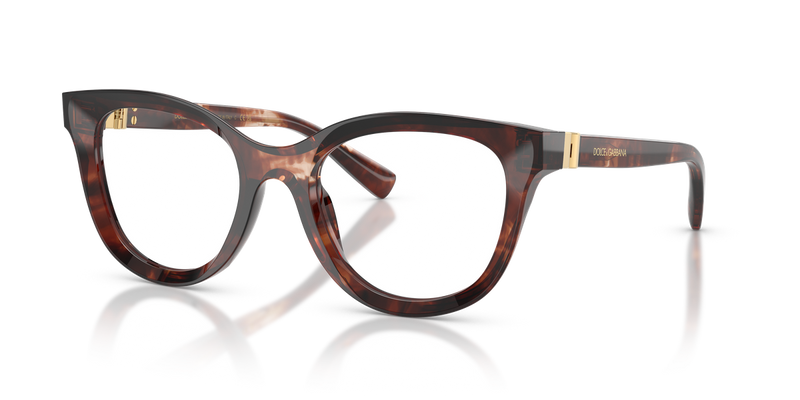 Dolce & Gabbana DG3437 in Dark Red Havana / Demo Lens (3222) - Alternate View