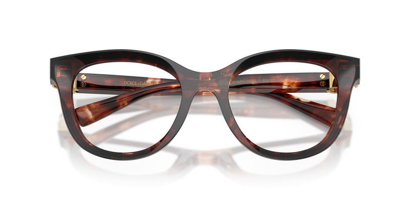 Dolce & Gabbana DG3437 in Dark Red Havana / Demo Lens (3222) - Alternate View