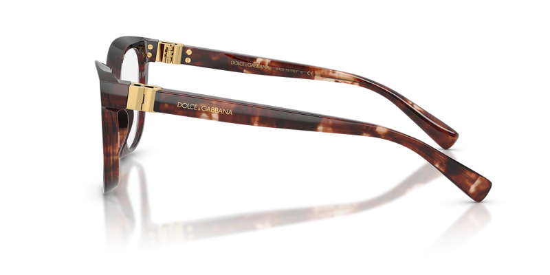 Dolce & Gabbana DG3437 in Dark Red Havana / Demo Lens (3222) - Alternate View