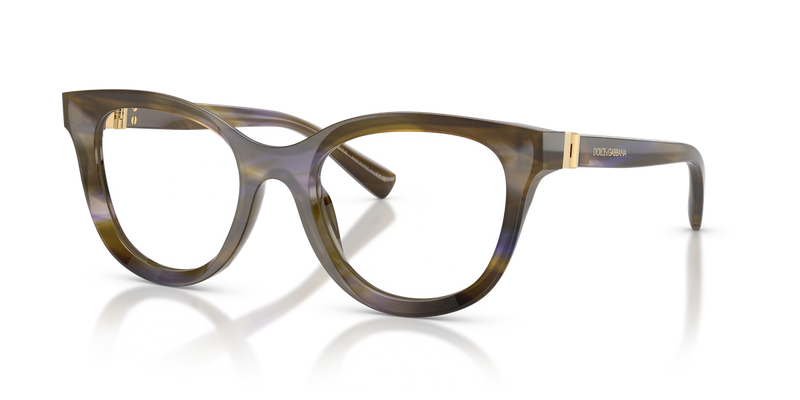 Dolce & Gabbana DG3437 in Striped Olive / Demo Lens (3447) - Alternate View