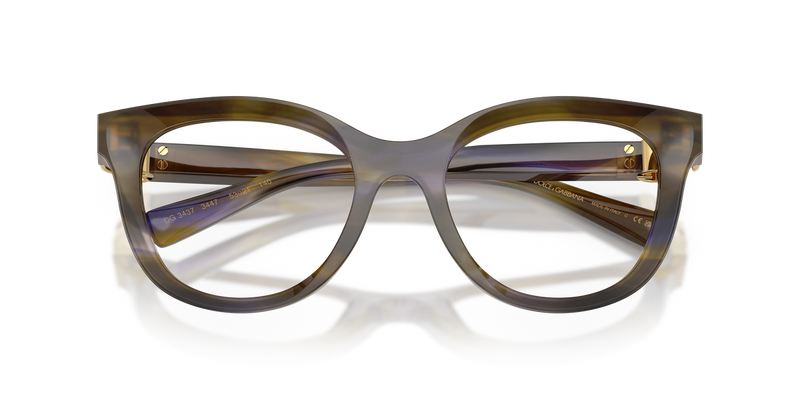 Dolce & Gabbana DG3437 in Striped Olive / Demo Lens (3447) - Alternate View
