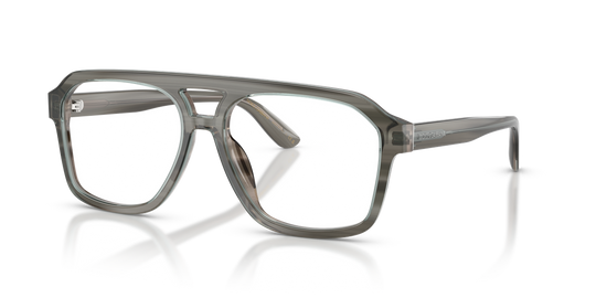 Dolce & Gabbana DG3452 - Transparent Grey On Striped Grey / Clear Blue Light Filter (3479)