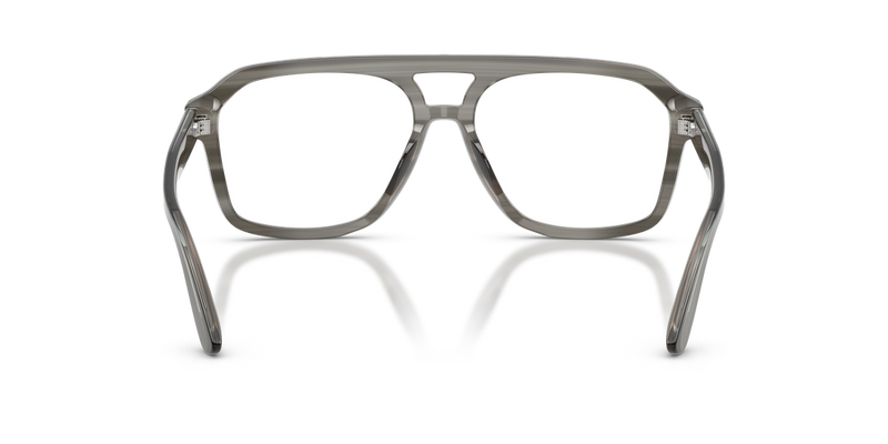 Dolce & Gabbana DG3452 in Transparent Grey On Striped Grey - Temple Detail