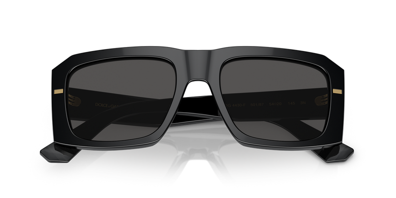 Dolce & Gabbana DG4430F in Black / Dark Grey (501/87) - Side View