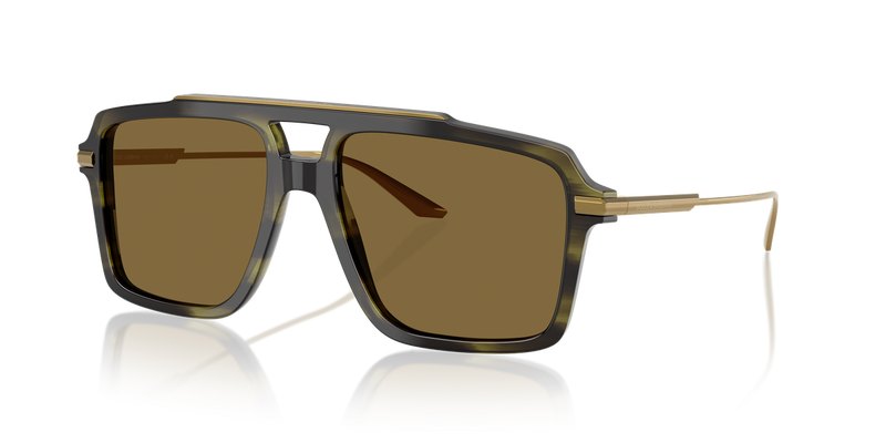 Dolce & Gabbana DG4477 in Striped Olive / Brown (3447S7) - Alternate View