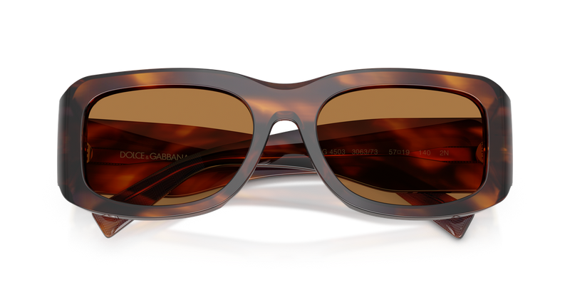 Dolce & Gabbana DG4503 in Striped Brown / Bronze (306373) - Side View