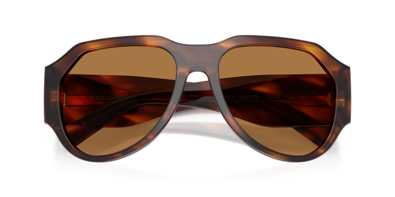 Dolce & Gabbana DG4504 in Striped Brown / Bronze (306373) - Side View