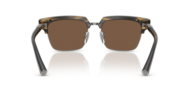Dolce & Gabbana DG4522 in Striped Brown / Brown (306373) - Temple Detail