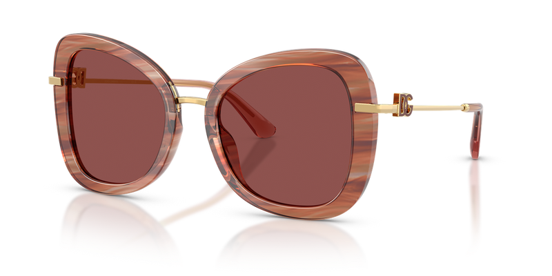 Dolce & Gabbana DG4535 in Striped Red / Dark Violet (347375) - Alternate View