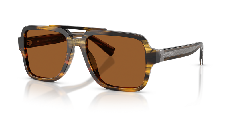 Dolce & Gabbana DG4544 in Striped Brown / Brown (306363) - Alternate View
