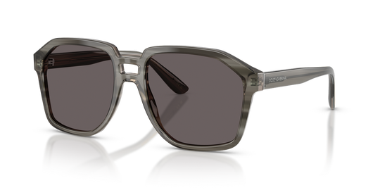 Dolce & Gabbana DG4568 - Transparent Grey On Striped Grey / Black Smoke (347987)