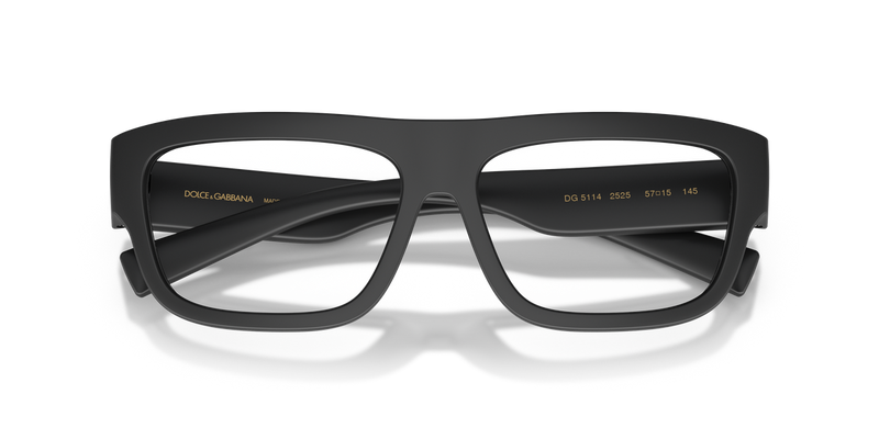 Dolce & Gabbana DG5114 in Matte Black / Demo Lens (2525) - Side View