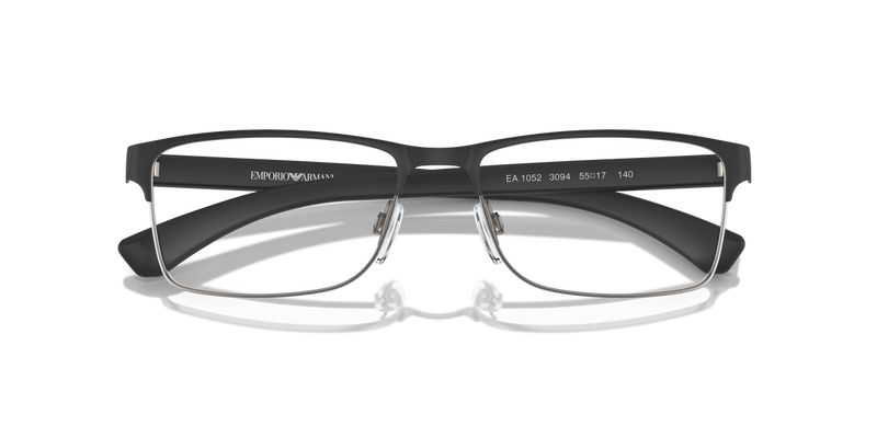 Emporio Armani EA1052 in Rubber Black & Gunmetal / Demo Lens (3094) - Side View