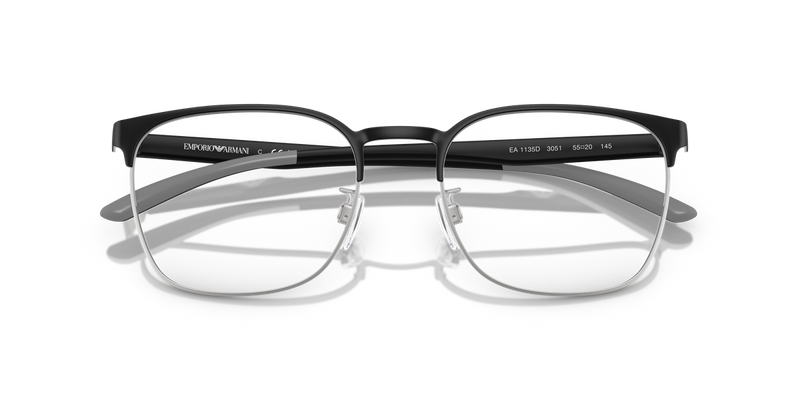 Emporio Armani EA1135D in Matte Black/Matte Silver / Demo Lens (3051) - Alternate View