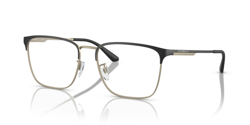Emporio Armani EA1146D in Matte Black/Pale Gold / Demo Lens (3001) - Front View