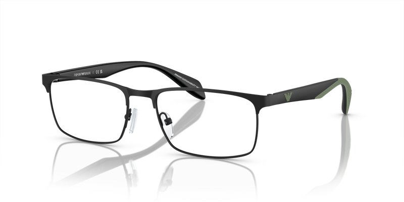 Emporio Armani EA1149 in Matte Black / Demo Lens (3001) - Front View