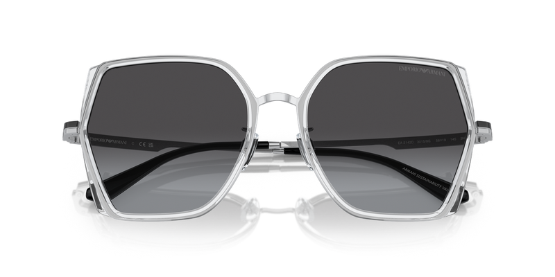 Emporio Armani EA2142D in Shiny Crystal/Silver / Gradient Grey (30158G) - Side View
