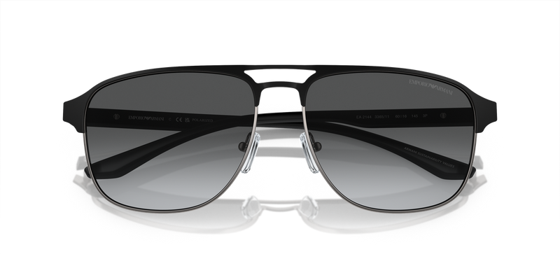 Emporio Armani EA2144 in Matte Gunmetal/Black / Polarized Grey Gradient (336511) - Side View