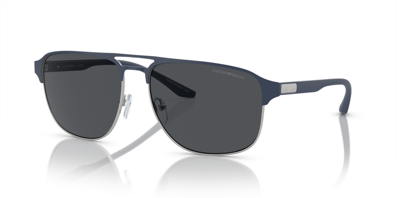 Emporio Armani EA2144 in Matte Silver/Bluette / Dark Grey (336887) - Alternate View