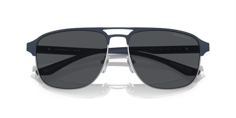 Emporio Armani EA2144 in Matte Silver/Bluette / Dark Grey (336887) - Alternate View